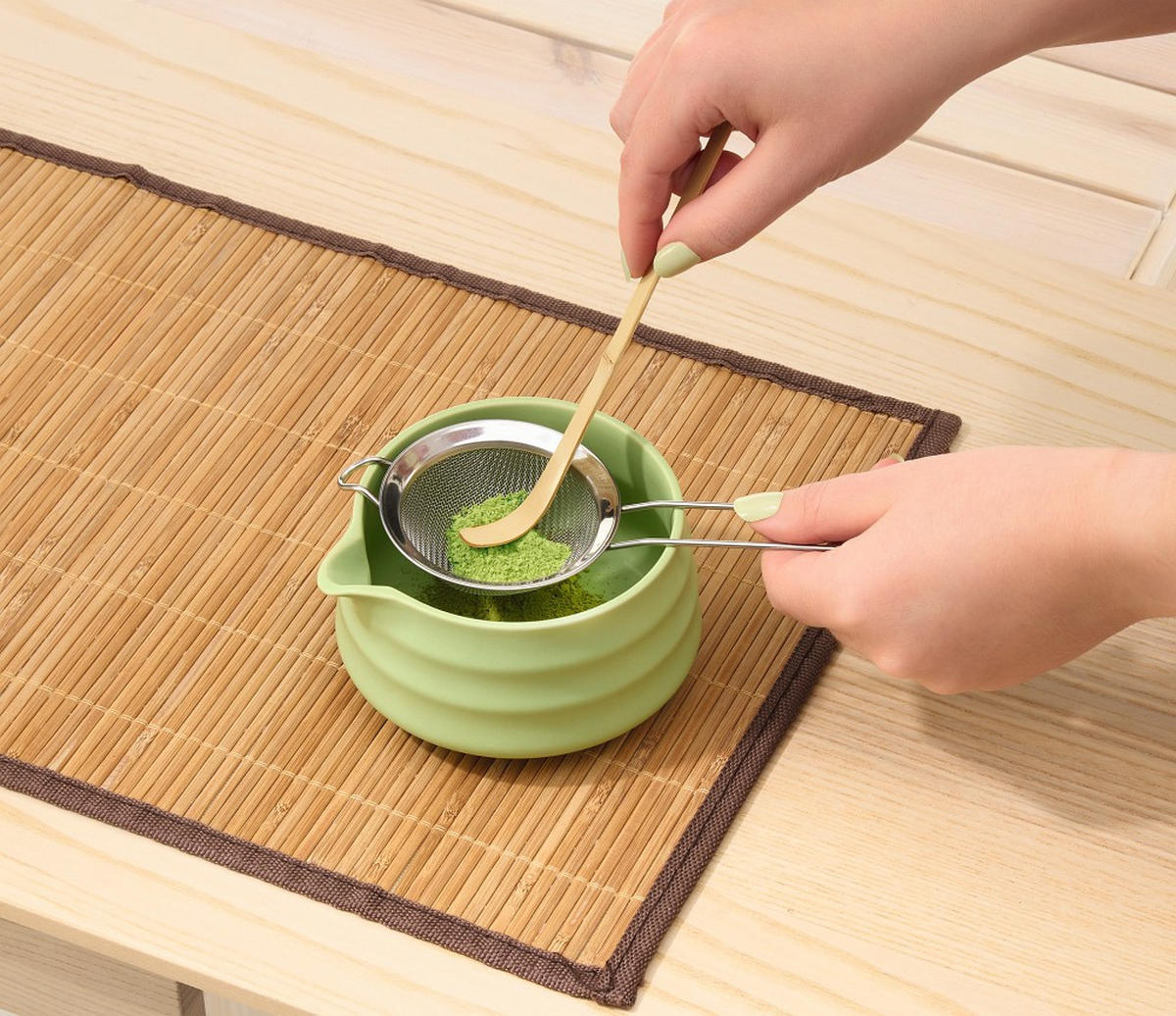 MATCHA-SET - Edelstahlfarben/Braun, Basics, Holz/Keramik (22/14/8cm) - GOURMETMAXX