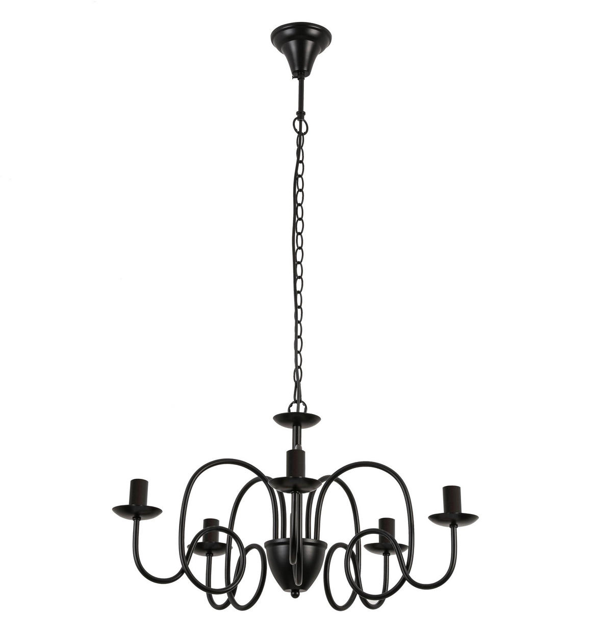 LESTENEC        60/120 cm     5x max 40W W E14 - črna, Basics, kovina (60/120cm) - Marama