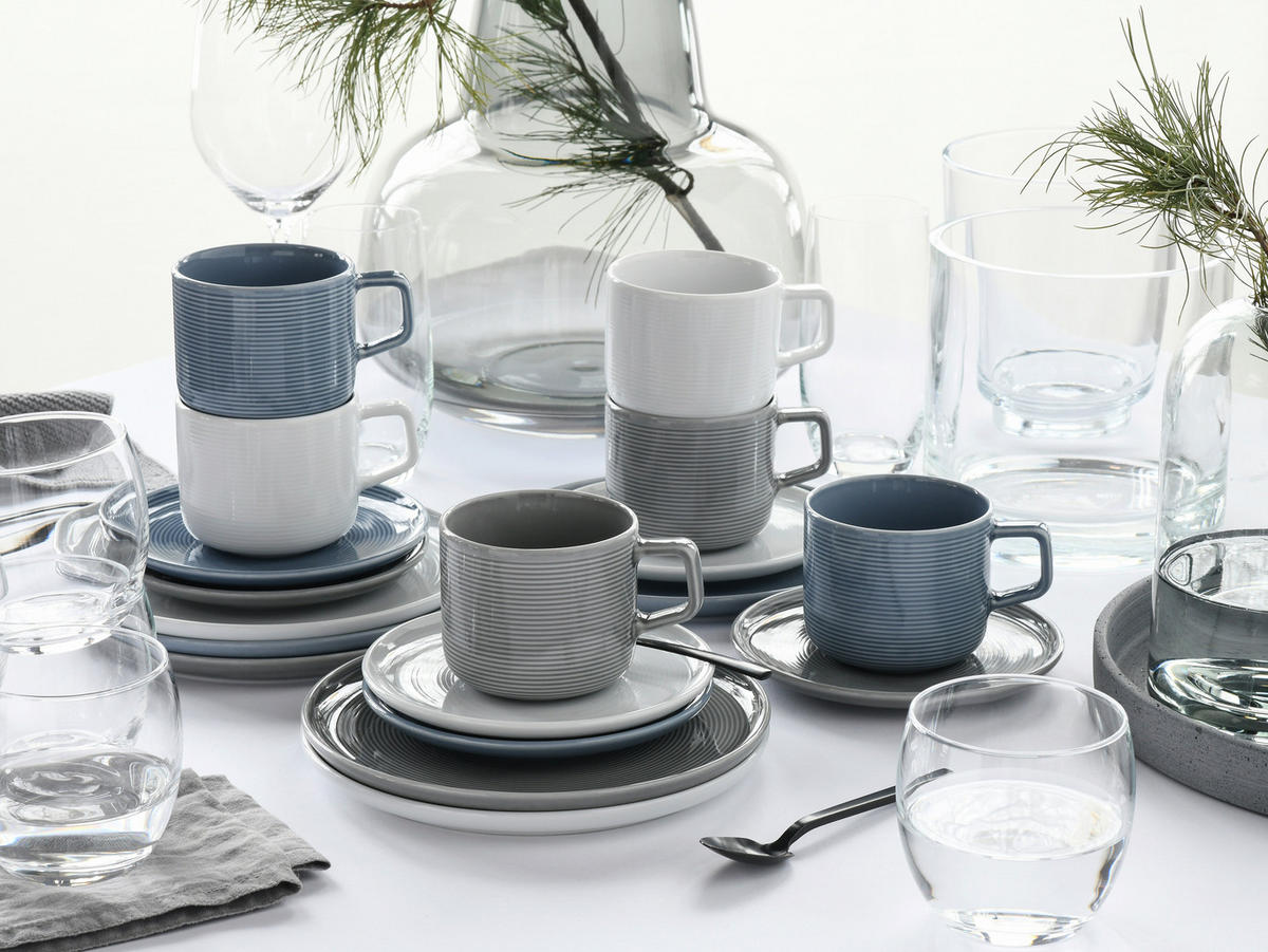 KAFFESERVIS Session Urban 18 delar  - vit/gråblå, Basics, keramik - Creatable