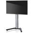 TV-RACK Schwarz, Silberfarben - Silberfarben/Schwarz, KONVENTIONELL, Glas/Metall (90/125/72cm)