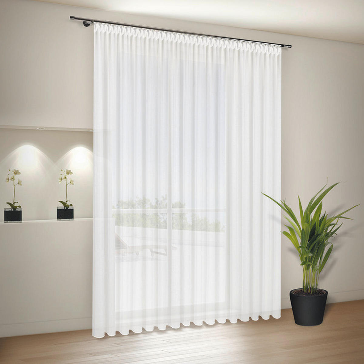 FERTIGSTORE  transparent  300/245 cm   - Weiß, Basics, Textil (300/245cm)