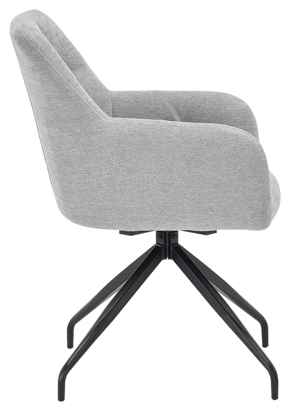 ARMLEHNSTUHL  in Eisen  - Hellgrau/Schwarz, Design, Kunststoff/Metall (60,5/85/64cm) - SetOne by Musterring