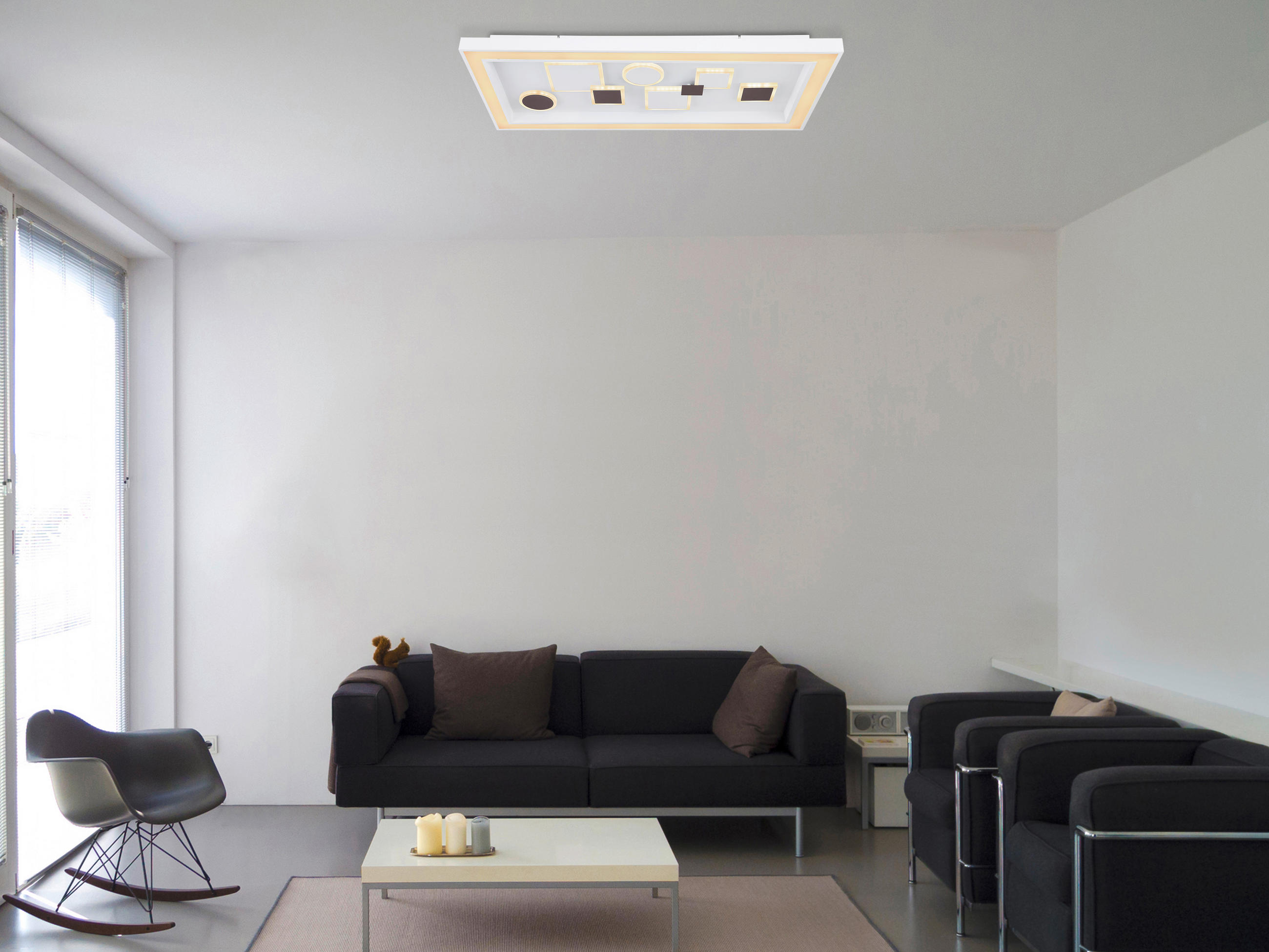 LED-DECKENLEUCHTE 55 W    80/40/7 cm  - Weiss/Opal, Design, Kunststoff/Metall (80/40/7cm) - Globo