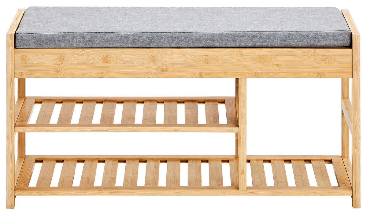 LAVICE S BOTNÍKEM, šedá, přírodní barvy, 90/45/30 cm - šedá/přírodní barvy, Basics, textil/přírodní materiály (90/45/30cm) - Xora