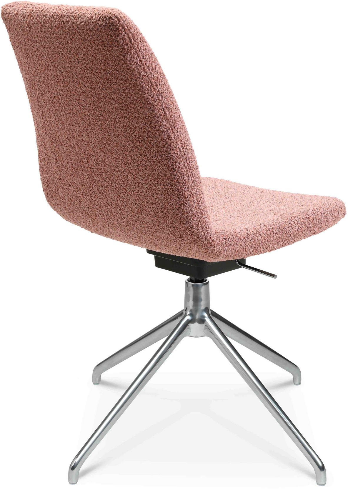 STUHL  in Aluminium Flachgewebe  - Alufarben/Rosa, Design, Textil/Metall (46/81,5-84,5/55cm) - Johann Jakob