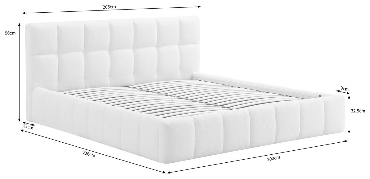 POLSTERBETT 180/200 cm  Creme  - Creme/Schwarz, Modern, Holz/Kunststoff (180/200cm) - Livetastic