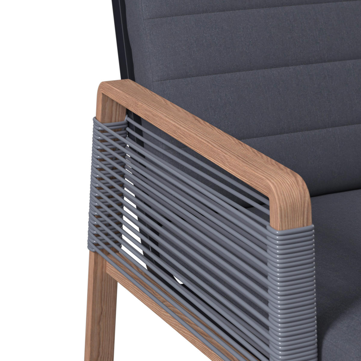 LOUNGEGARNITUR 4-teilig   Eisen  - Dunkelgrau/Naturfarben, MODERN, Kunststoff/Textil - Ambia Garden