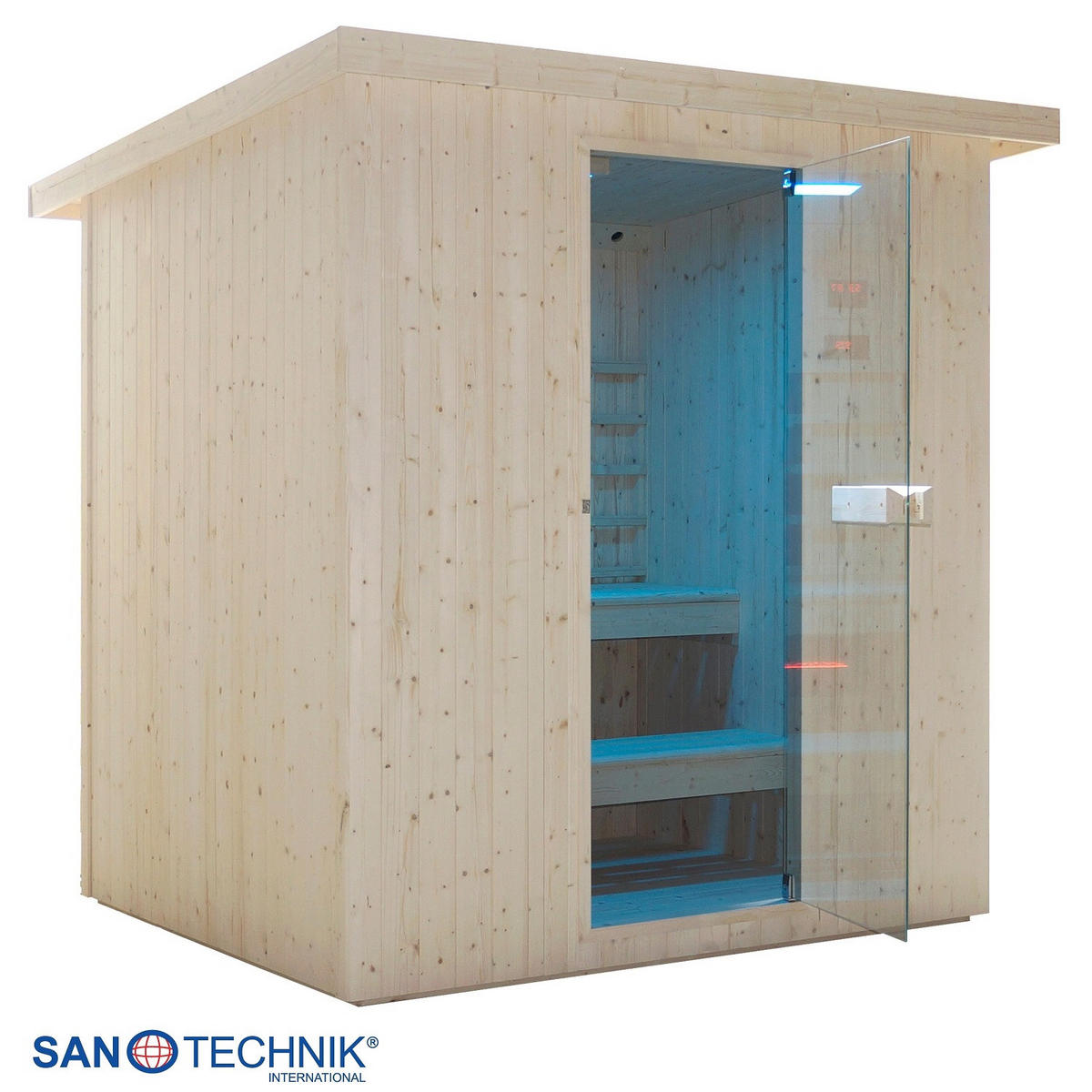 INFRAROTKABINE für 4-6 Personen Lahti  - Fichtefarben, KONVENTIONELL, Holz (198/181,5/202,2cm) - Sanotechnik