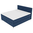 BOXSPRINGBETT 180/200 cm  in Dunkelblau  - Schwarz/Dunkelblau, KONVENTIONELL, Textil/Metall (180/200cm) - Carryhome