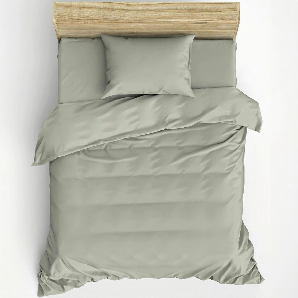 BETTWÄSCHE 155/220 cm  - Salbeigrün, Basics, Textil (155/220cm)