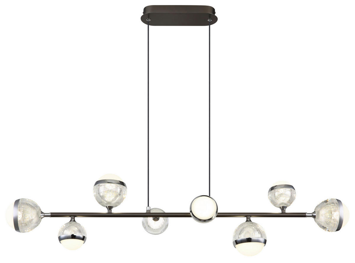 LED-HÄNGELEUCHTE 109/24/120 cm    - Klar/Chromfarben, Konventionell, Kunststoff/Metall (109/24/120cm) - Globo