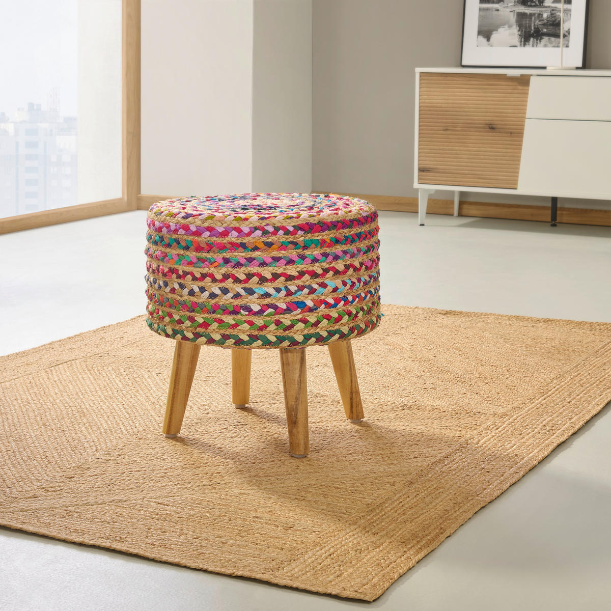 POUF in Naturfarben Textil Naturfarben  - Naturfarben, Trend, Textil (40/40cm) - Linea Natura
