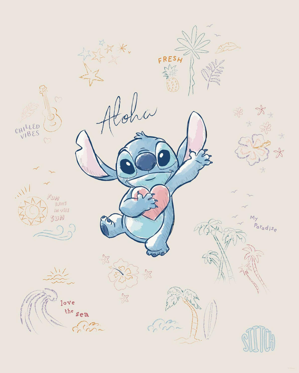 KINDERBILD - Blau/Creme, Basics, Papier (40/50cm) - Disney