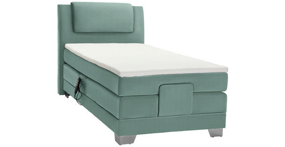 BOXSPRINGBETT 100/200 cm  in Petrol  - Silberfarben/Petrol, KONVENTIONELL, Kunststoff/Textil (100/200cm) - Esposa