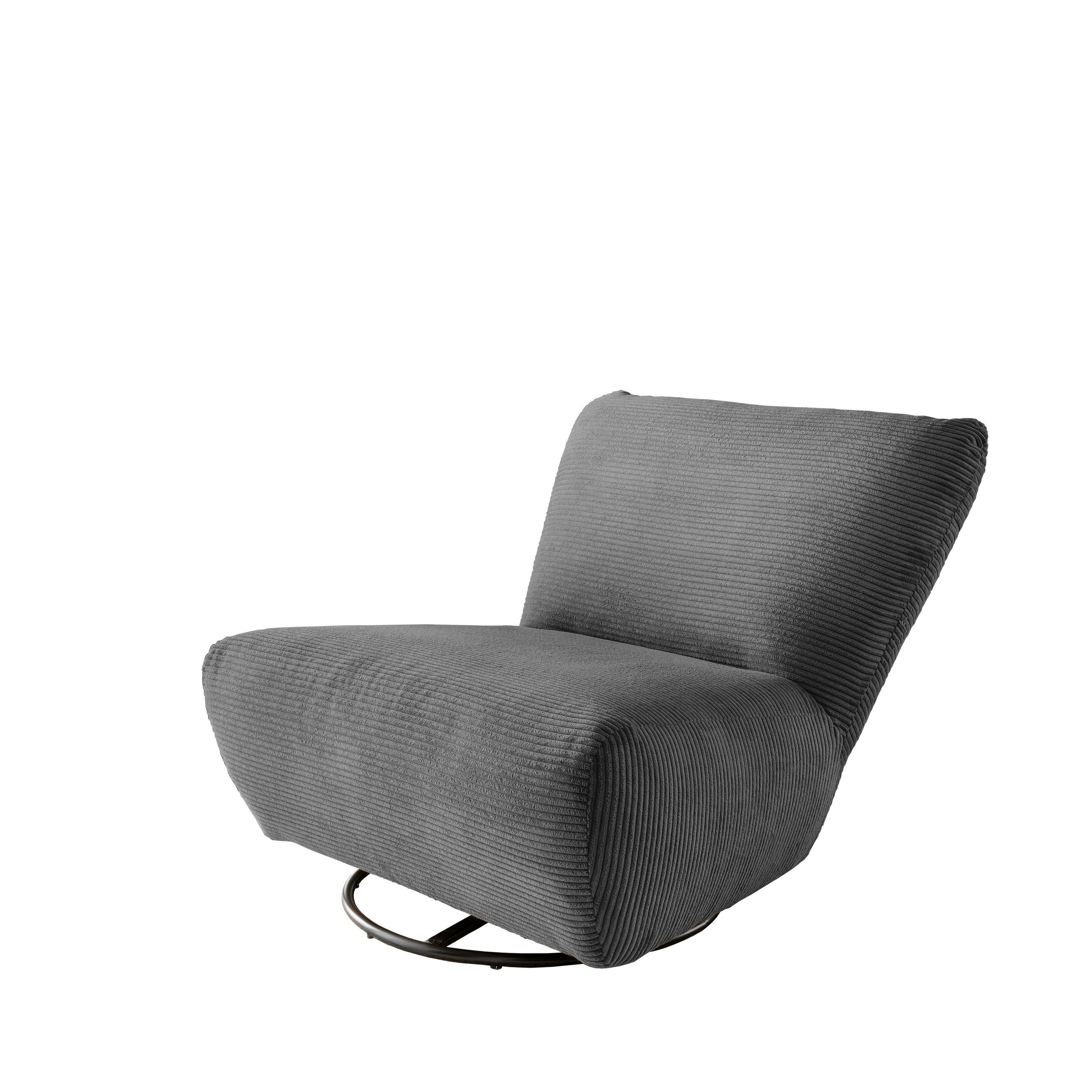 XXL-SESSEL in Cord Grau  - Schwarz/Grau, Trend, Textil/Metall (95/77/94cm) - Livetastic