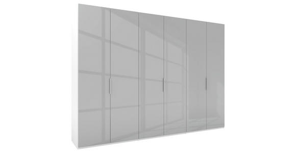 DREHTÜRENSCHRANK 300/223/62 cm 6-türig Grau, Weiß - Alufarben/Weiß, KONVENTIONELL, Glas/Holzwerkstoff (300/223/62cm) - Novel