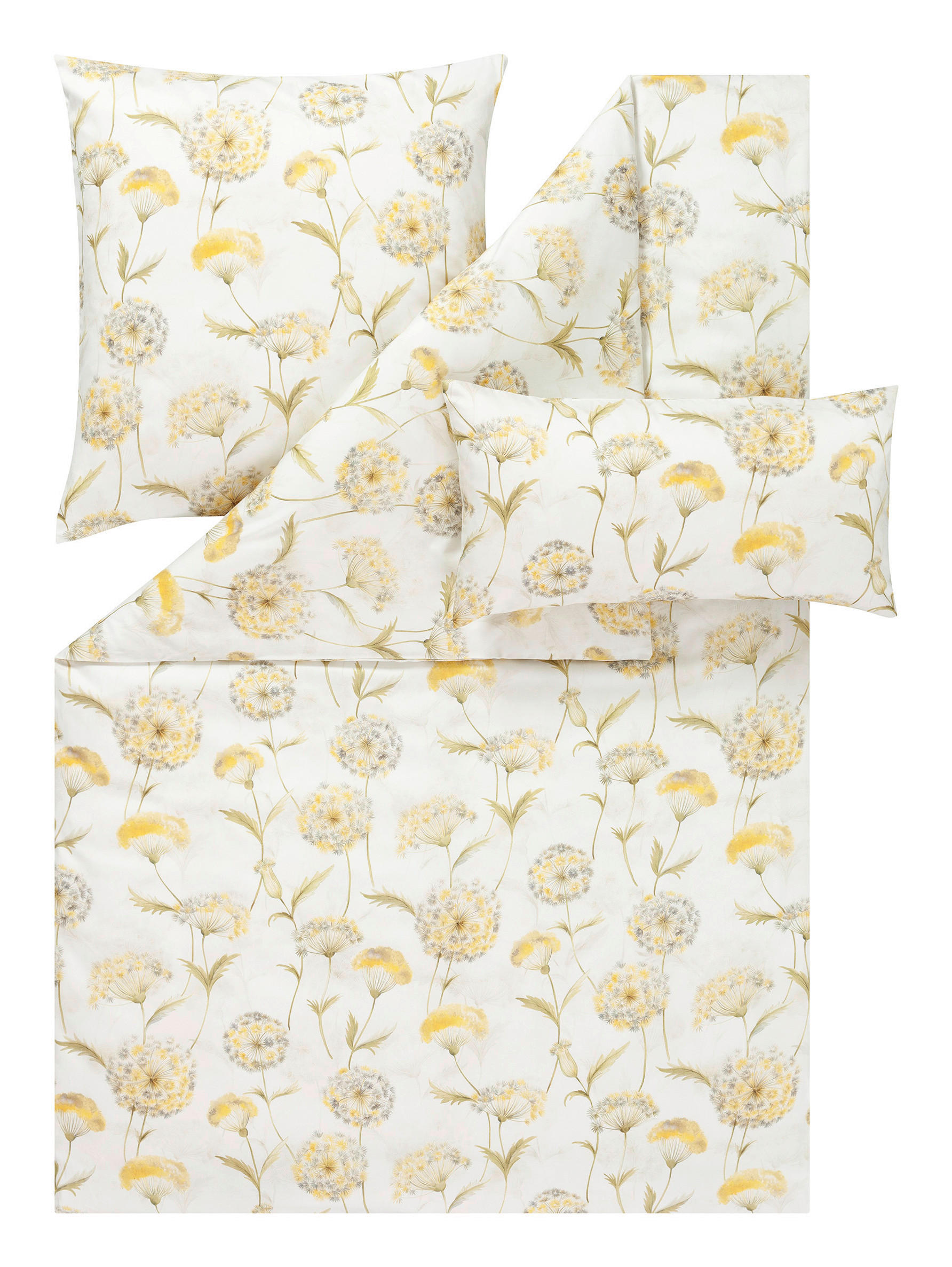 BETTWÄSCHE Atelier Makosatin 140/200 cm  - Gelb, KONVENTIONELL, Textil (140/200cm) - Estella