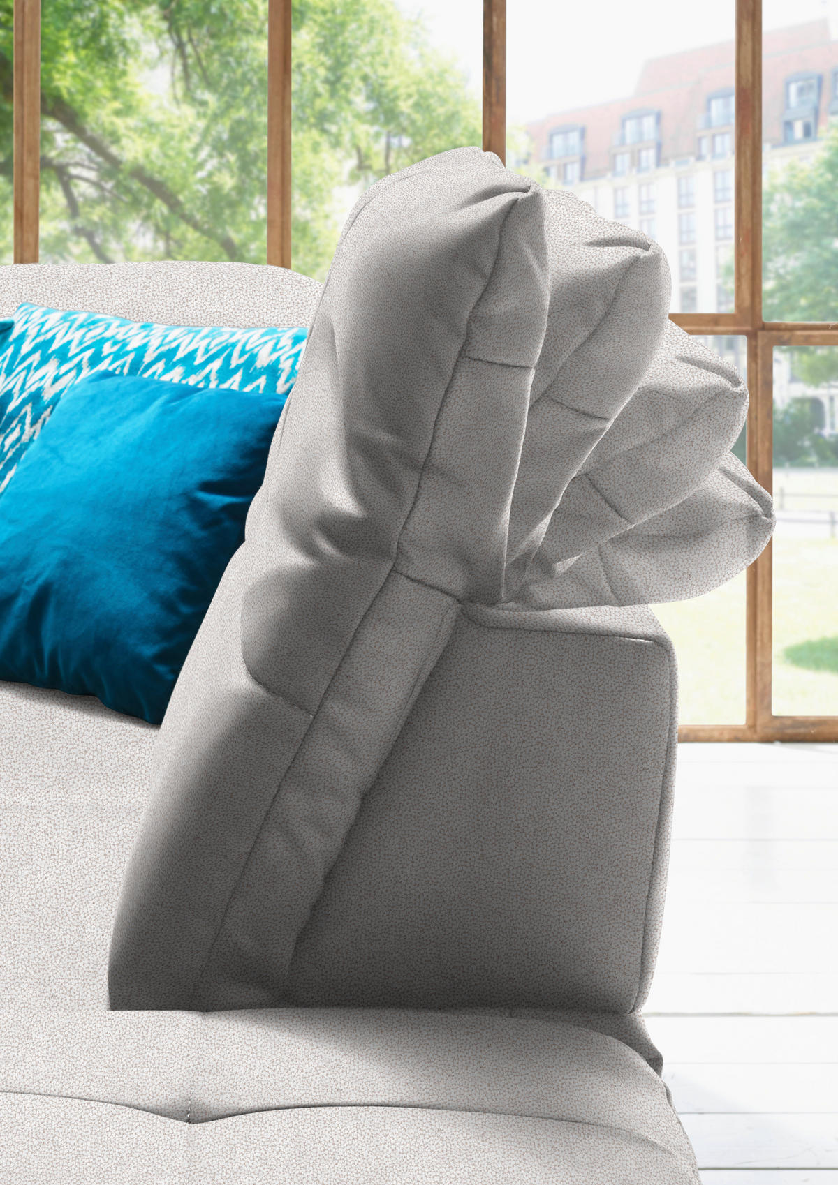 WOHNLANDSCHAFT Mikrofaser Silberfarben  - Chromfarben/Silberfarben, Design, Textil (195/371/260cm) - Beldomo Style