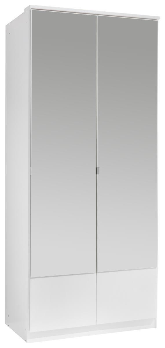 SKRIŇA S OTOČNÝMI DVERAMI, biela, 90/199/58 cm - biela/hliníková, Konventionell, kov/kompozitné drevo (90/199/58cm) - MID.YOU