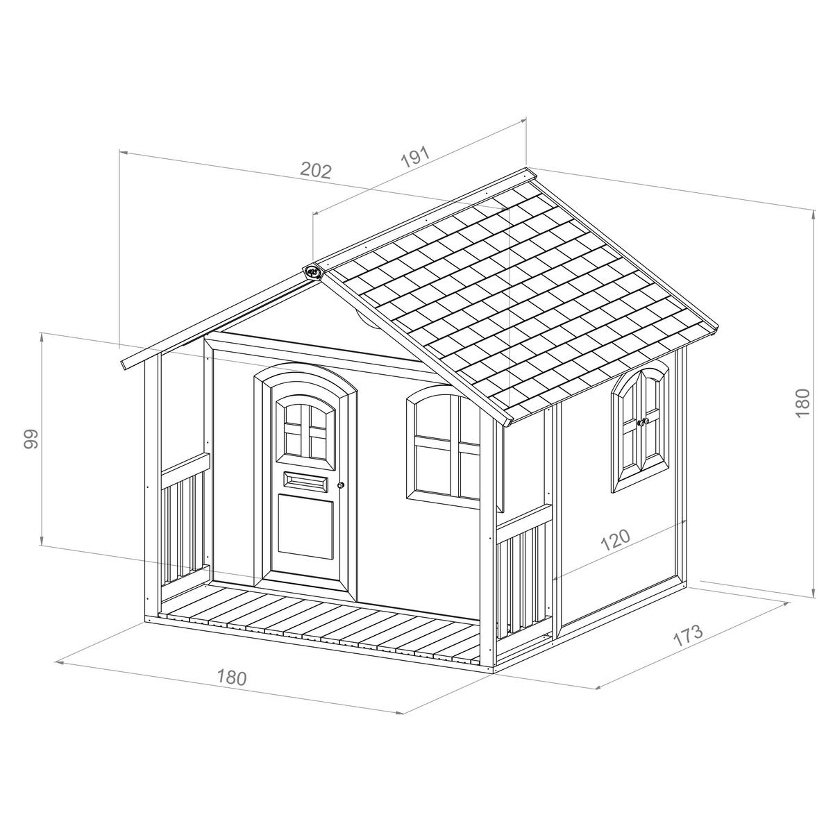 SPIELHAUS 202/180/191 cm SPIELHAUS MILAN  - Braun/Weiß, Basics, Holz (202/180/191cm) - Ambia Garden