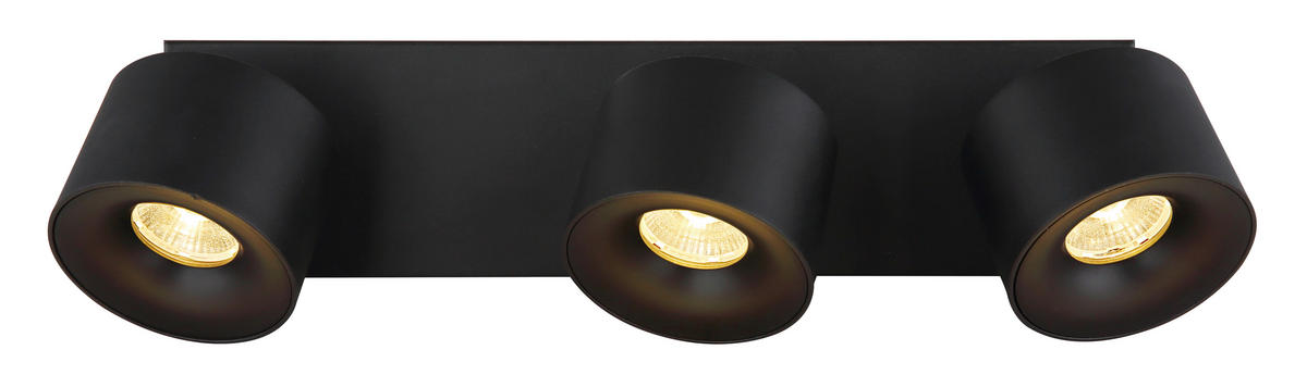LED ZÁŘIČ, 33/7.2/12 cm - černá/průhledné, Design, kov/plast (33/7.2/12cm) - Globo