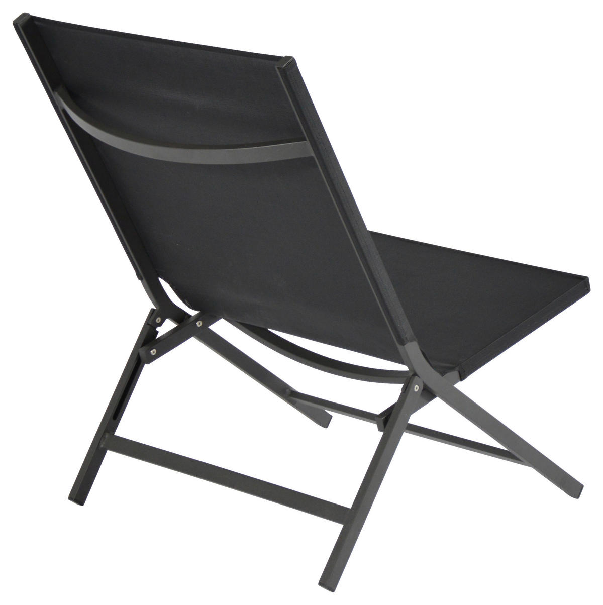 KLAPPSESSEL Netzbespannung Schwarz  - Schwarz, Design, Textil/Metall (80/70/88cm) - Ambia Garden