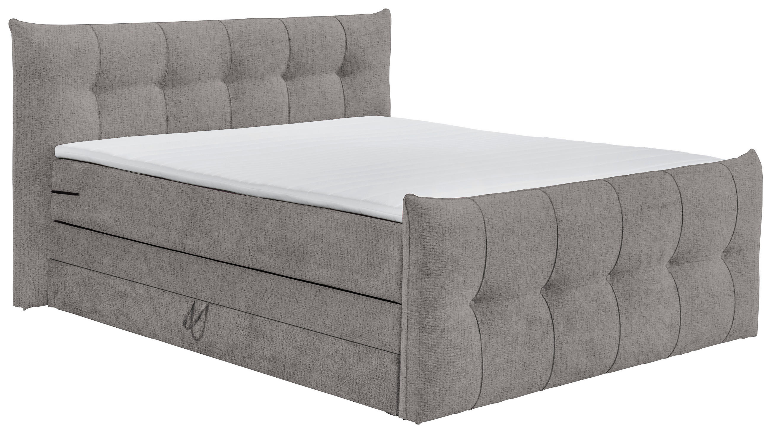 BOXSPRINGBETT 180/200 cm  in Dunkelgrau  - Dunkelgrau/Schwarz, Basics, Holzwerkstoff/Kunststoff (180/200cm) - Esposa