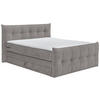 BOXSPRINGBETT 180/200 cm  in Dunkelgrau  - Dunkelgrau/Schwarz, Basics, Holzwerkstoff/Kunststoff (180/200cm) - Esposa