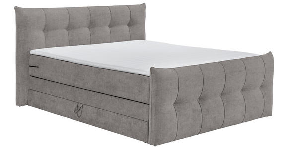 BOXSPRINGBETT 180/200 cm  in Dunkelgrau  - Dunkelgrau/Schwarz, Basics, Holzwerkstoff/Kunststoff (180/200cm) - Esposa