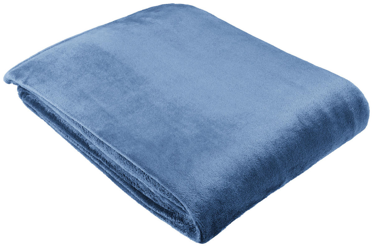 DECKE EMMA 140/190 cm  - Blau, Basics, Textil (140/190cm) - Novel