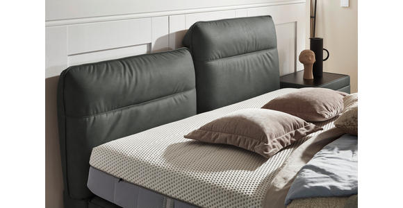 BOXSPRINGBETT 180/200 cm in Dunkelgrau - Dunkelgrau/Schwarz, Design, Textil/Metall (180/200cm) - Johann Jakob