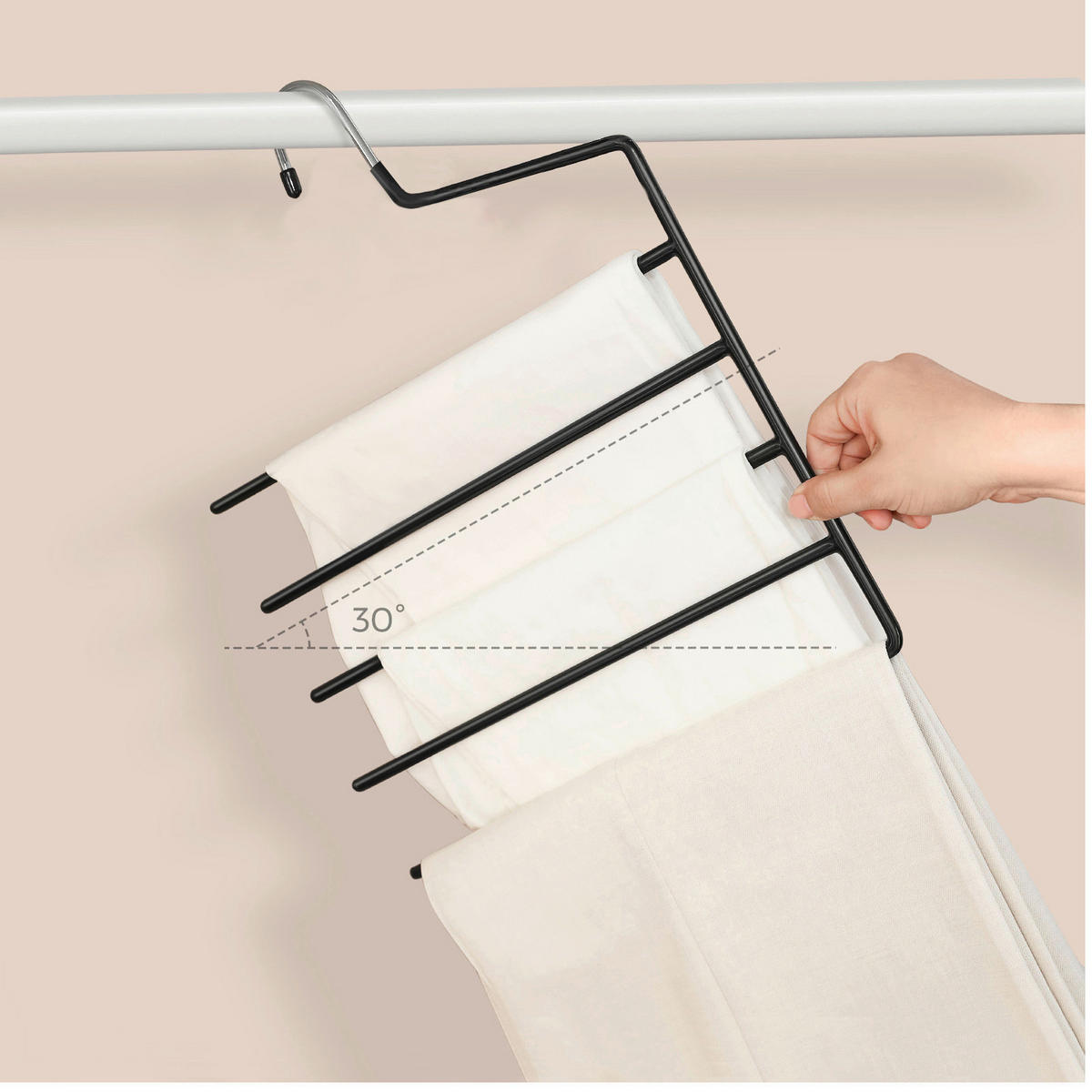 KLEIDERBÜGELSET 32 cm Metall, Kunststoff  - Schwarz, Basics, Kunststoff/Metall (32cm)