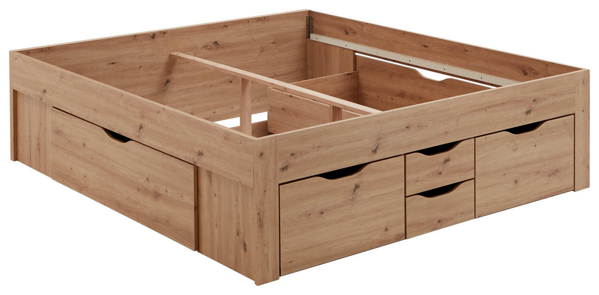 STAURAUMBETT 180/200 cm  in Eiche Artisan  - Eiche Artisan, KONVENTIONELL, Holzwerkstoff (180/200cm) - Boxxx