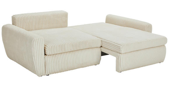 SCHLAFSOFA Cord, Plüsch Creme - Creme/Schwarz, MODERN, Kunststoff/Textil (240/90/120cm) - Carryhome