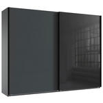 SCHWEBETÜRENSCHRANK  in Graphitfarben, Schwarz  - Schwarz/Graphitfarben, Design, Glas/Holzwerkstoff (270/208/65cm) - Carryhome