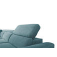 ECKSOFA Petrol Velours Bettkasten, Schlaffunktion, Rücken echt, Kopfteilverstellung, Liegefläche im Originalstoff  - Petrol/Schwarz, KONVENTIONELL, Textil/Metall (217/255cm) - Carryhome