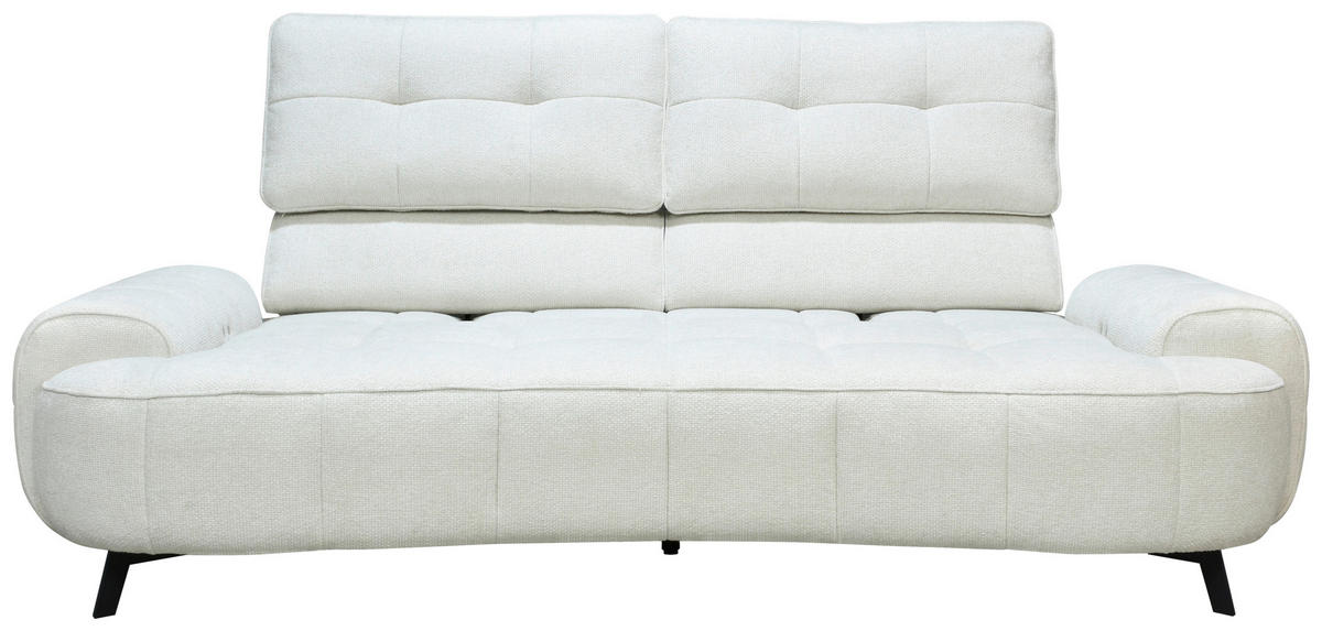 2-SITZER-SOFA Chenille Creme  - Creme/Schwarz, Design, Kunststoff/Textil (230/84/104/111/122cm) - Livetastic