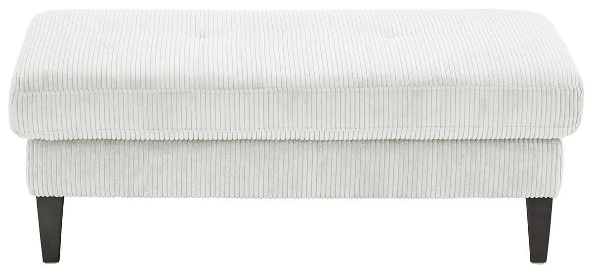 HOCKER in Textil Creme  - Creme/Schwarz, Modern, Textil/Metall (130/45/67cm) - Beldomo Style