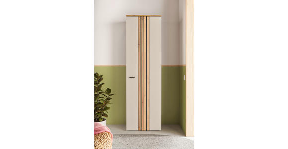 GARDEROBENSCHRANK in 60/197/38 cm - Kaschmir/Eichefarben, Basics, Holzwerkstoff/Kunststoff (60/197/38cm) - Xora