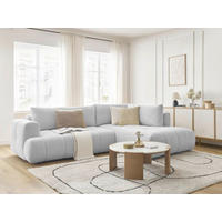 ECKSCHLAFSOFA FUJI Leinenoptik Hellgrau  inkl.  - Hellgrau/Schwarz, MODERN, Kunststoff/Textil (282/204cm)
