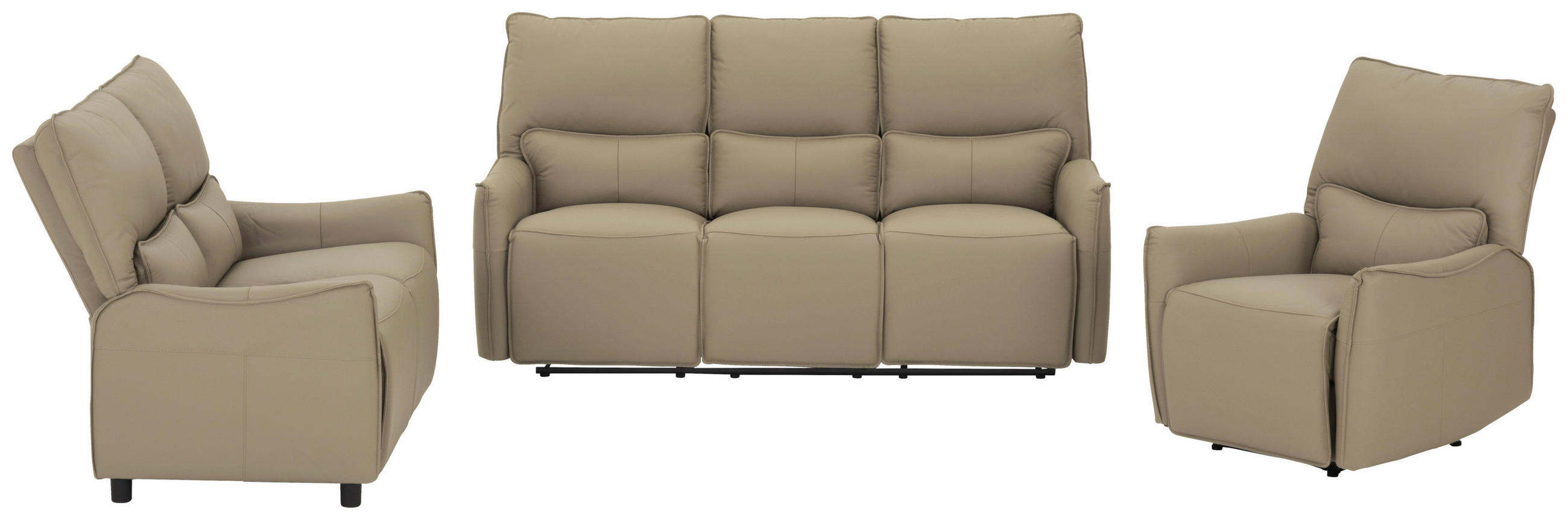 MID.YOU SEDACIA ZOSTAVA, koža, sivá, béžová