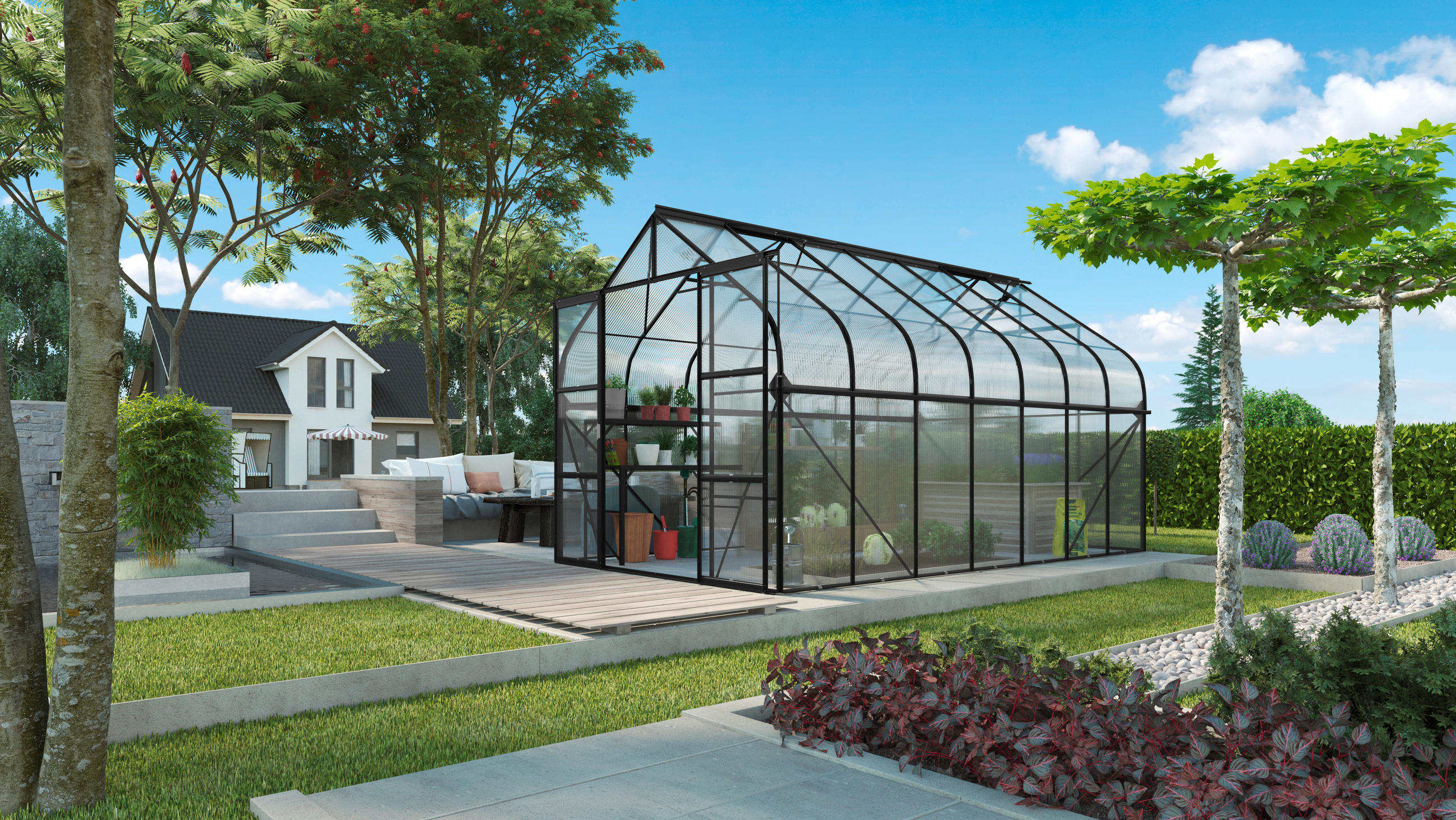 Gewächshausbausatz Diana 11500 Hkp4mm, Schwarz