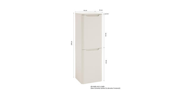MIDISCHRANK 41/130/35 cm  - Weiß, KONVENTIONELL, Holzwerkstoff (41/130/35cm) - Xora