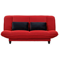 SCHLAFSOFA  mit Schlafen auf Sitzhöhe, Rücken echt Webstoff Rot  - Rot/Schwarz, KONVENTIONELL, Kunststoff/Textil (200/88/90cm) - MID.YOU