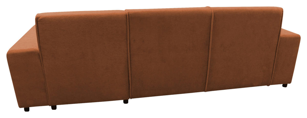 ECKSOFA Rostfarben Struktur, Bouclé  - Rostfarben/Schwarz, Design, Kunststoff/Textil (270/175cm) - MID.YOU
