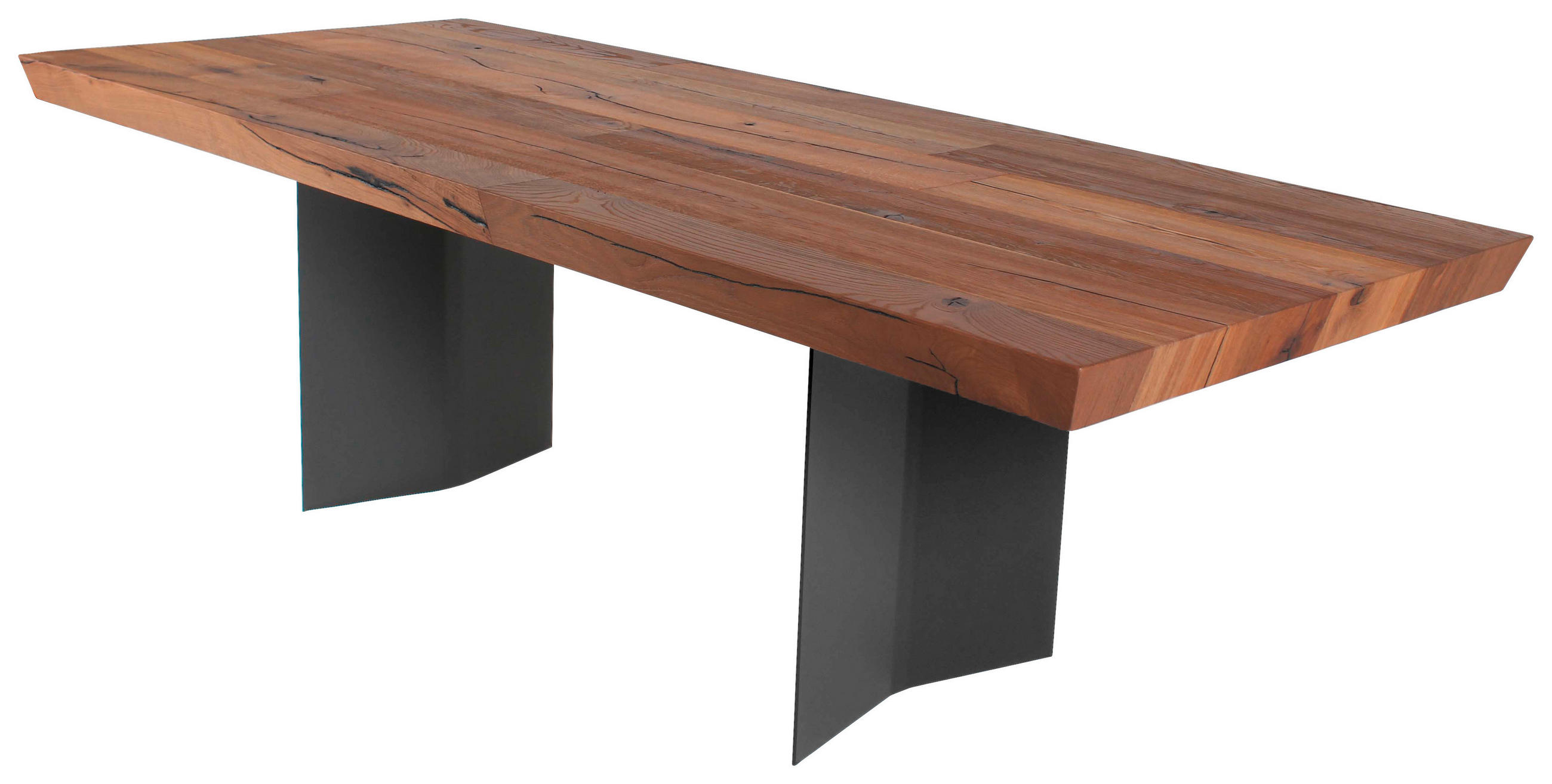 ESSTISCH 280/100/76 cm teilmassiv  Holz In verschiedenen Grössen erhältlich rechteckig Honigeiche  - Honigeiche/Anthrazit, Modern, Holz/Metall (280/100/76cm) - Fubo