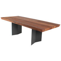 ESSTISCH 280/100/76 cm teilmassiv  Holz In verschiedenen Grössen erhältlich rechteckig Honigeiche  - Honigeiche/Anthrazit, Modern, Holz/Metall (280/100/76cm) - Fubo