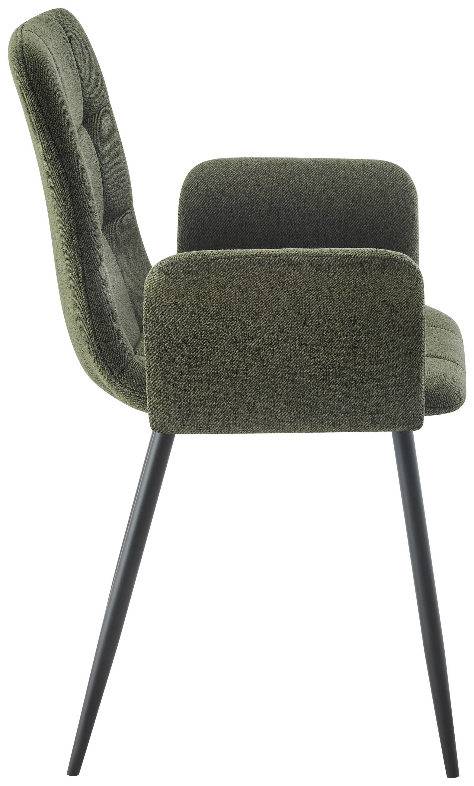 ARMLEHNSTUHL  in Eisen Webstoff  - Schwarz/Grün, MODERN, Textil/Metall (59/87,5/54,5cm) - Stylife