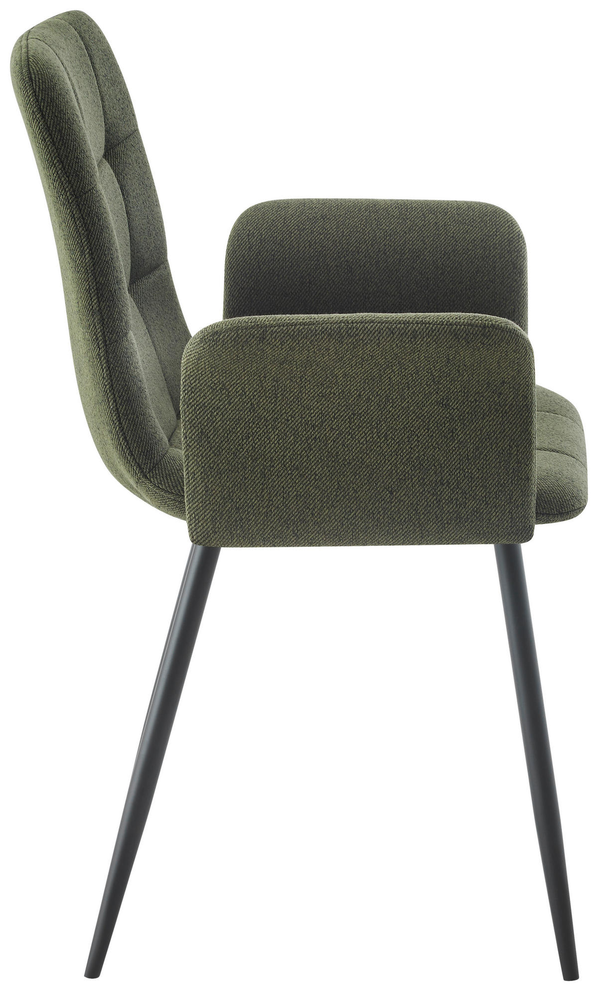 ARMLEHNSTUHL  in Eisen Webstoff  - Schwarz/Grün, MODERN, Textil/Metall (59/87,5/54,5cm) - Stylife