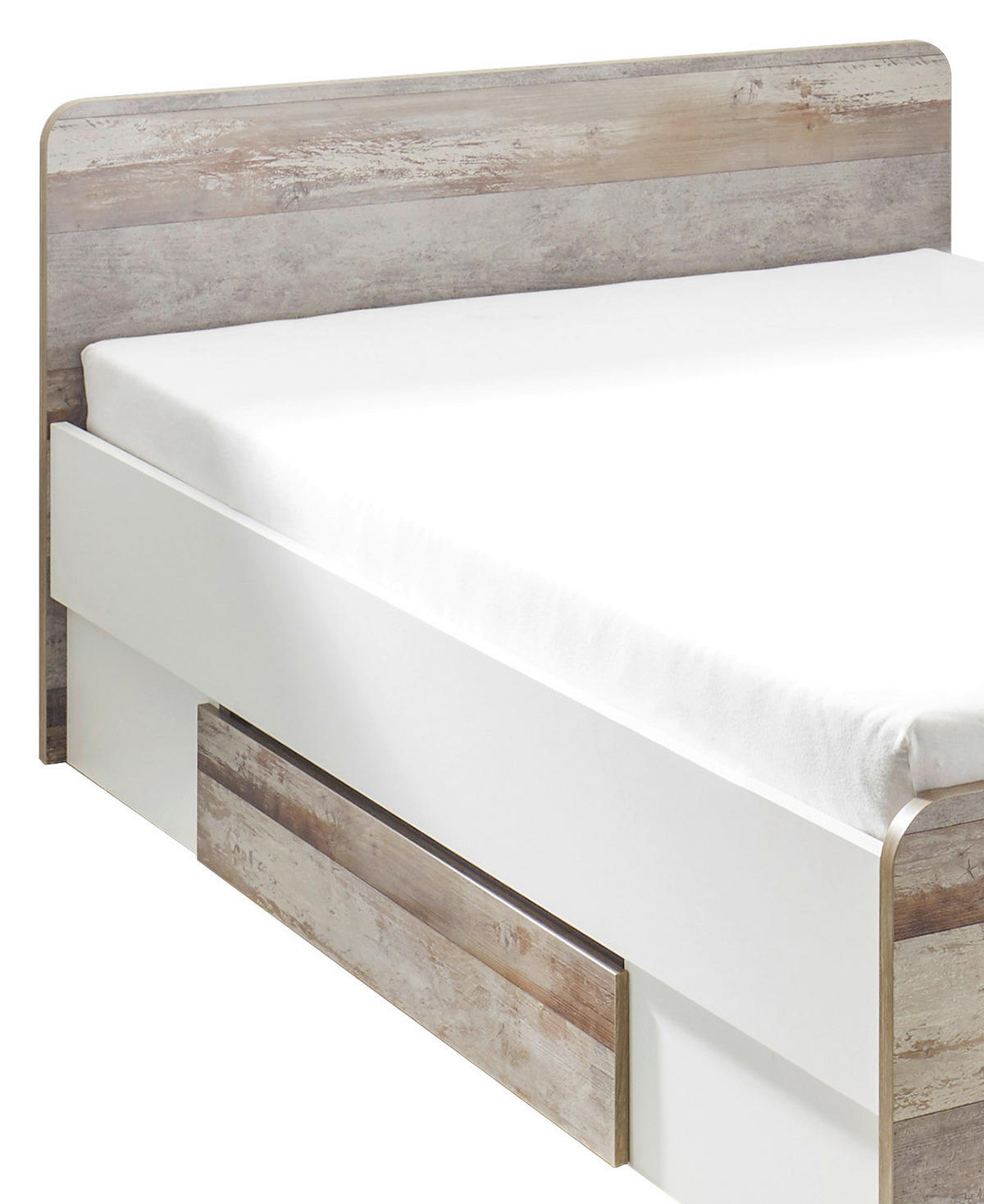STAURAUMBETT 140/200 cm  in Braun, Grau, Weiß  - Schwarz/Braun, MODERN, Holzwerkstoff/Kunststoff (140/200cm) - MID.YOU